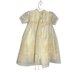 Vintage Christening Gown 1960s 1970s 2pc lace‎